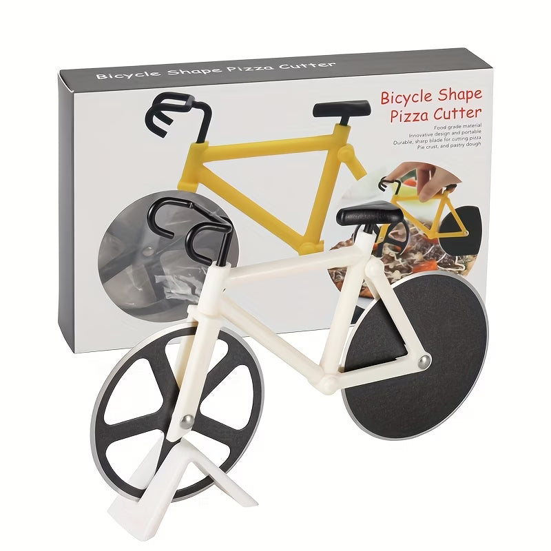 1pc of Bicycle Pizza Knife, Creative Roller Pizza Knife, Double Wheel Pizza Wheel Knife, Pizza Slitting Knife, and Pizza Cutter